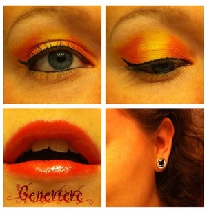 I also used Lise Watier on my lips, Crystal Drops in Tangerine over Duo Glam in Corail Pop