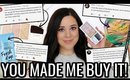 MY SUBSCRIBERS MADE ME BUY IT! MAKEUP YOU RECOMMENDED