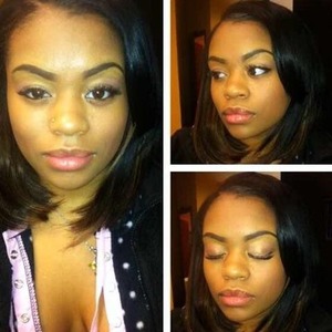 She wanted a simple look, and beastin eyebrows. even though I wanted to give her a full beat face, had to give her what she asked for. 
book me styleseat.com/kristinajackson