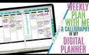Setting up Weekly Digital Plan With Me March 9 to March 15 PROCESS, PWM Process Video & Calligraphy