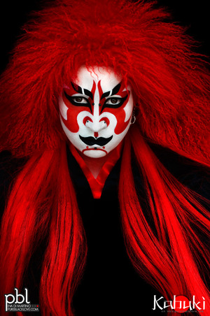 Kabuki (歌舞伎 kabuki) is a classical Japanese dance-drama. Kabuki theatre is known for the stylization of its drama and for the elaborate make-up worn by some of its performers. The individual kanji characters, from left to right, mean sing (歌), dance (舞), and skill (伎). Kabuki is therefore sometimes translated as "the art of singing and dancing." (from Wikipedia)
www.pureblacklove.com