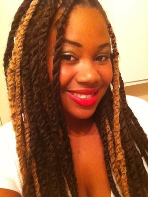 Loving my Red matte lipstick!! Marley Twists...black & blonde 
Perfect combo!