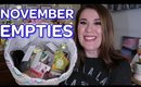 NOVEMBER EMPTIES 2019 | Products I've Used Up #64