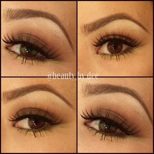 brown smokey eye look with a touch of green 
-tnt cosmetics