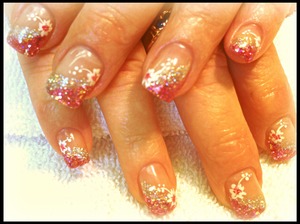 glitter gel and hand painted