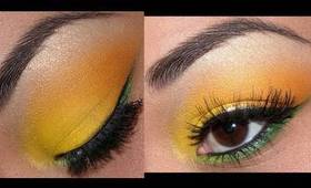 Bright Spring Yellow & Green eyeshadow tutorial!!