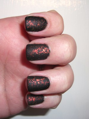 I called this my burning embers manicure on my blog. Doesn't it look like fire that's alllmost out? :)