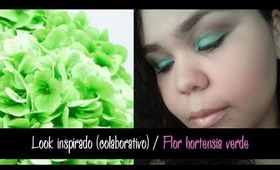 Look inspirado (colaborativo) / Flor hortensia verde