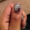 mint & purple plaid nails
