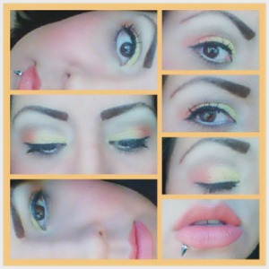 A look I did with the colors Brown, Yellow & Orange. I believe I used Detrivore Cosmetics.