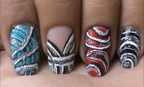 Magic nails- Colorful Glitter - easy nail art for short nails- nail art tutorial- beginners designs