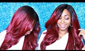 Sensationnel Empress Custom Lace Front Red Wig PERM WEDGE