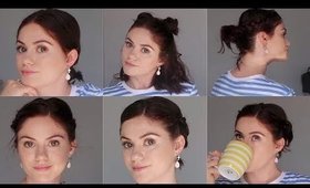 4 QUICK HAIRSTYLES for short hair: BUNS