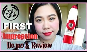THE BODY SHOP LIP & CHEEK VELVET STICK - POPPY RED FIRST IMPRESSION REVIEW (PHILIPPINES)
