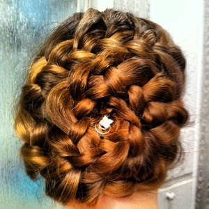 a simple french S braid twisted around and around and around....