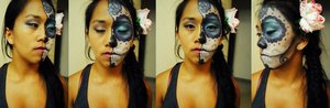 Another one of my other sisters I made her a sugarskull also and other half a simple look