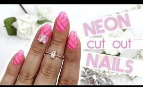Neon Cut Out Nails | How To Secure 3D Pieces ♡