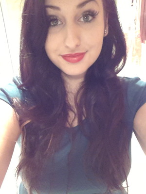 red lipstick falsies and curled hair :)