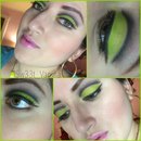 My FIRST Cut Crease Neon eyelid from Electric Palette