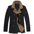 High quality men's casual wool coat lapel double-breasted coat
