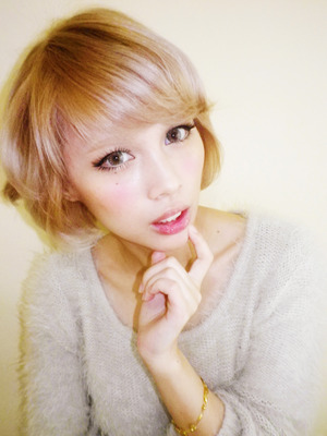 sweet and simple gyaru eye makeup from my new blog post http://www.pinkoolaid.com/2013/02/new-hair-color-camwhore-post.html