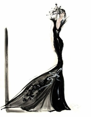 A beautiful drawing of a gown