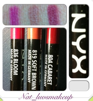 Quick swatches of some of the NYX lipliners I purchased
