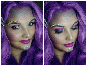 My sister wanted to be a mermaid for Halloween this year, so I created this look on myself for practice. 