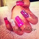 Fiery glitter & animal print...like our Facebook page...Dolly Glitter hair nails & beauty 💕