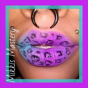 @mikkismastery Ombre Leopard Print Lips
Used OCC Lip Tar in "Pool Boy Blue" (Matte) and Kay Von D. Everlast Matte Lipstick in "L.U.V." 
For leopard design I used Kat Von D. Tattoo Liner in "Trooper"