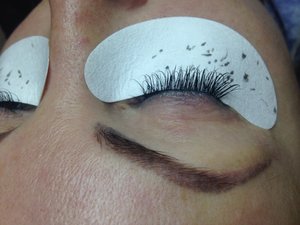 Eyelash extensions I did on my client 