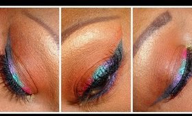 How to Create a Winged Rainbow Eyeliner for Hooded Eyelids