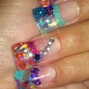 Colorful glitter nails