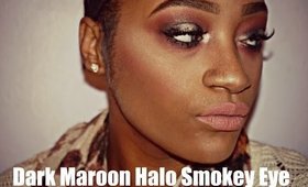 Fall Glam: Dark Maroon Halo Smokey Eye || TheBeautiJunki ♥