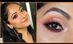 #9DAYSOFMAKEUP | ORANGE Cutcrease Eyemakeup For Navratri/Indian Festivals | Stacey Castanha