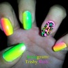 Nails - Neon Gradient with Colorful Leopard Print 
