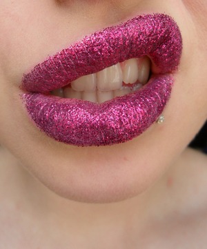 My first attempt at glitter lips!
