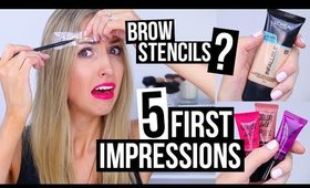 TESTING NEW DRUGSTORE MAKEUP?! || 5 First Impressions