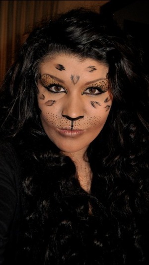 Full face of cat makeup. Meoww. 🐱