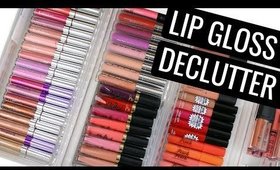 MAKEUP DECLUTTER 2018! CUTTING MY LIP GLOSS COLLECTION IN HALF