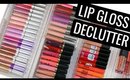 MAKEUP DECLUTTER 2018! CUTTING MY LIP GLOSS COLLECTION IN HALF