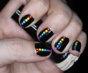 Recreation of this look http://www.preen.me/look/1024623 - My blog post here: http://thesleepyjellyfish.blogspot.ie/2013/01/nail-art-4-rainbow-gems.html
