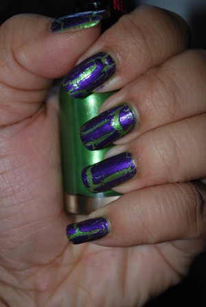 Nails for this week - trying for a frankenstein look. lol