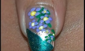 Pretty little flowers Nail Art Design ~ Simple and Easy to do
