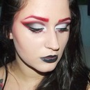Red black and white makeup!