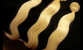 Virgin Brazilian hair (bleach blonde)