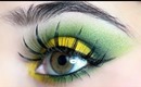 Bright Green & Yellow Eyeshadow Look