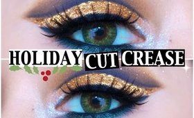 Glittery Holiday Cut Crease Makeup Tutorial 2014 | naturallybellexo