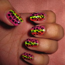 Pink, Yellow, Orange Leopard 