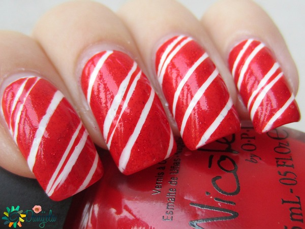 Candy cane nails | Danijela V.'s (danijelav) Photo | Beautylish
